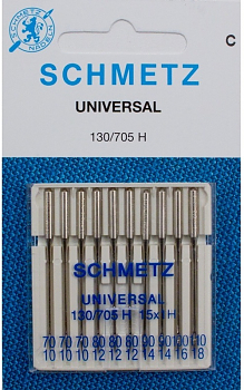 Иглы для швейных машин Schmetz №70-100 универсальные 10 шт
