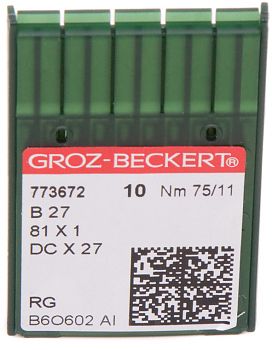 Иглы для промышленных машин Groz-Beckert DCх27 №75