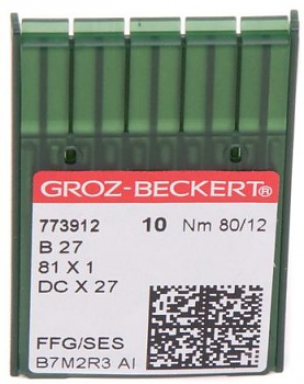 Иглы для промышленных машин Groz-Beckert DCх27 FFG/SES №80