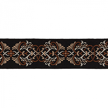 Жаккардовая лента Gamma TRJ-85 коричневая/бежевая